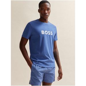 Modré pánské tričko s krátkým rukávem BOSS obraz