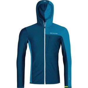 ORTOVOX FLEECE LIGHT GRID HOODED JKT M Pánská celorozepínací mikina, tmavě modrá, velikost obraz