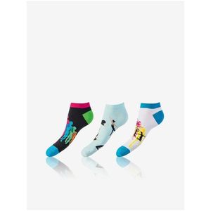 Sada tří párů unisex ponožek v černé, bílé a světle modré barvě Bellinda CRAZY IN-SHOE SOCKS 3x obraz