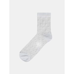 Bílé dámské puntíkované silonkové ponožky Bellinda TRENDY SOCKS obraz