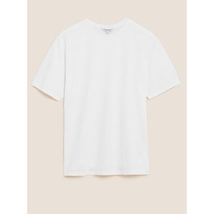 Tričko z prémiové bavlny, úzký střih Marks & Spencer bílá obraz