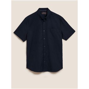 Košile z látky Oxford z čisté bavlny Marks & Spencer námořnická modrá obraz