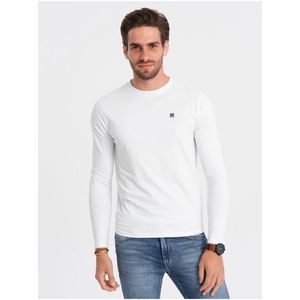 Bílé pánské tričko Ombre Clothing obraz