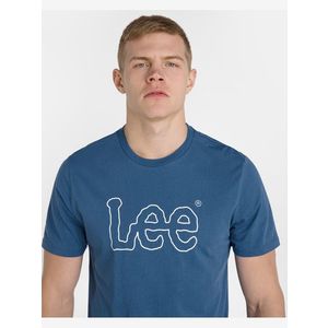 Lee Wobbly Logo Triko Modrá obraz