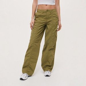 House - Kalhoty wide leg s cargo kapsami - Zelená obraz