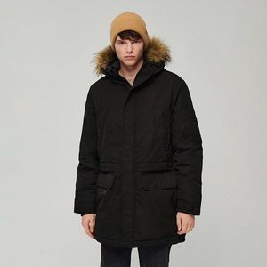 House - Kabát s kožešinovou kapucí - Černý obraz