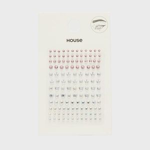 House - Samolepky na obličej s krystaly - Stříbrná obraz