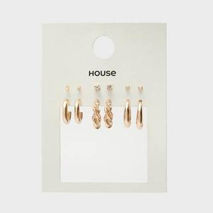 House - Sada 6 párů náušnic - Zlatá obraz