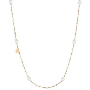 Liu Jo Růžově zlacený ocelový náhrdelník s perličkami LJ1506 obraz