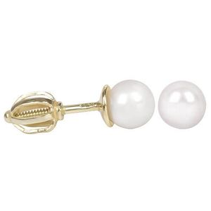 Brilio Zlaté dámské náušnice s perlou 235 001 00403 obraz