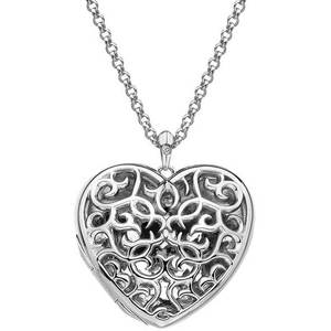 Hot Diamonds Něžný náhrdelník pro ženy Large Heart Filigree Locket DP669 (řetízek, přívěsek) obraz