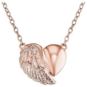 Engelsrufer Růžově zlacený stříbrný náhrdelník Srdce s křídlem a zirkony ERN-LILHW-R obraz