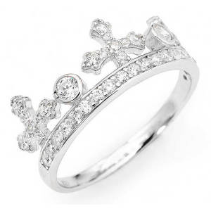 Amen Originální stříbrný prsten se zirkony Crowns AC1 52 mm obraz