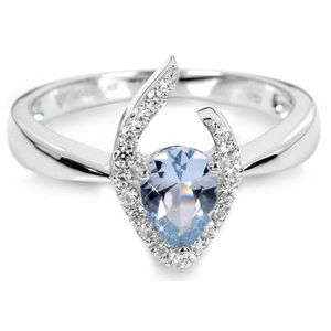 Silver Cat Stříbrný prsten s modrým krystalem SC115 54 mm obraz