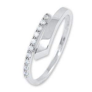 Brilio Něžný dámský prsten z bílého zlata s krystaly 229 001 00857 07 53 mm obraz