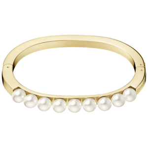 Calvin Klein Pevný pozlacený náramek s perličkami Circling KJAKJD14010 5, 4 x 4, 3 cm - XS obraz