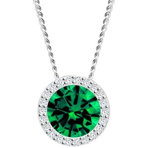 Preciosa Stříbrný náhrdelník Lynx Emerald 5268 66 (řetízek, přívěsek) obraz