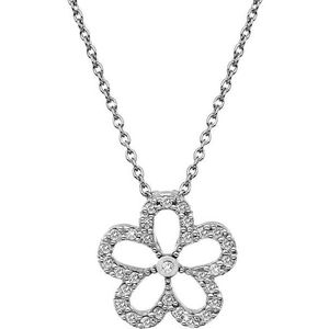 Hot Diamonds Stříbrný náhrdelník s pravým diamantem Daisy DP720 (řetízek, přívěsek) obraz