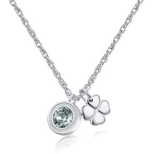 S`Agapõ Ocelový náhrdelník s krystalem a čtyřlístkem Light SKT02 obraz