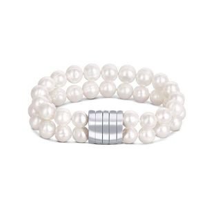 JwL Luxury Pearls Dvojitý/dvouřadý náramek z pravých bílých perel JL0598 obraz