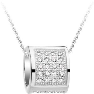 Preciosa Stříbrný náhrdelník s třpytivým přívěskem Globe 5888 00 obraz