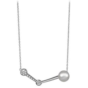 Silver Cat Stylový stříbrný náhrdelník se zirkony a perlou SC337 obraz
