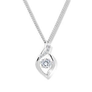 Modesi Nádherný náhrdelník s krystalem a zirkony M43066 (řetízek, přívěsek) obraz