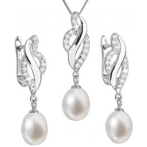 Evolution Group Luxusní stříbrná souprava s pravými perlami Pavona 29021.1 (náušnice, řetízek, přívěsek) obraz