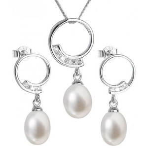 Evolution Group Luxusní stříbrná souprava s pravými perlami Pavona 29030.1 (náušnice, řetízek, přívěsek) obraz