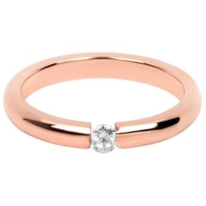 Troli Něžný růžově pozlacený ocelový prsten s krystalem 49 mm obraz