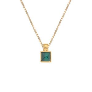 Hot Diamonds Pozlacený náhrdelník s malachitem a diamantem Jac Jossa Hope DP844 (řetízek, přívěsek) obraz