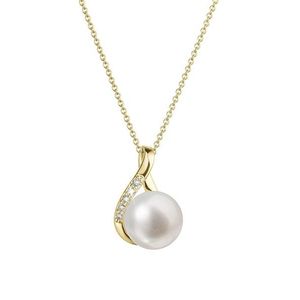 Evolution Group Luxusní zlatý náhrdelník s pravou perlou a brilianty 92PB00029 obraz