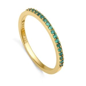 Viceroy Elegantní pozlacený prsten se zelenými zirkony Trend 9118A014 54 mm obraz