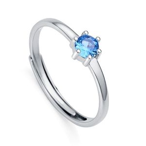 Viceroy Půvabný stříbrný prsten s modrým zirkonem Clasica 9115A01 53 mm obraz