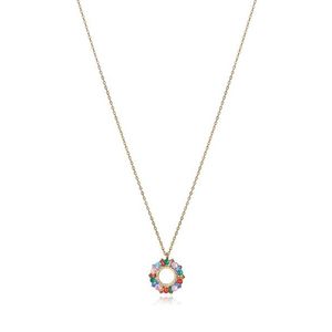 Viceroy Pozlacený náhrdelník s barevnými zirkony Elegant 13174C100-39 obraz
