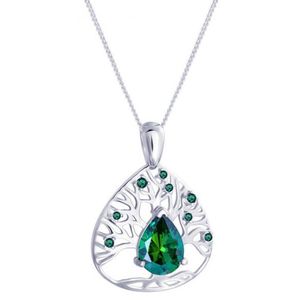 Preciosa Stříbrný náhrdelník se zirkony Green Tree of Life 5220 66 (řetízek, přívěsek) obraz