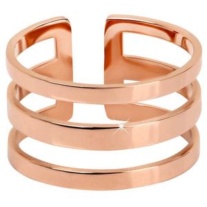 Troli Stylový trojitý prsten z růžově pozlacené oceli obraz
