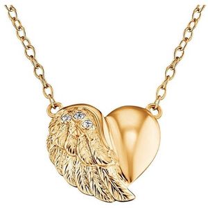 Engelsrufer Pozlacený stříbrný náhrdelník Srdce s křídlem a zirkony ERN-LILHW-G obraz