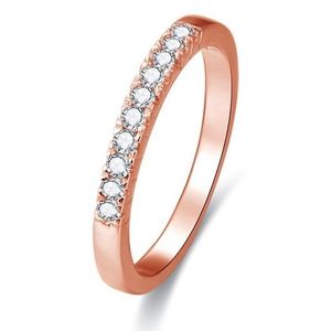 Beneto Růžově pozlacený stříbrný prsten s krystaly AGG188 50 mm obraz
