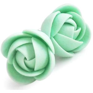 Troli Zelenkavé náušnice puzetky menší kytičky obraz