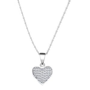 Beneto Stříbrný náhrdelník se srdcem AGS1131/47 (řetízek, přívěsek) obraz