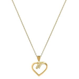 Beneto Pozlaceý stříbrný náhrdelník se srdcem AGS1138/47-GOLD (řetízek, přívěsek) obraz