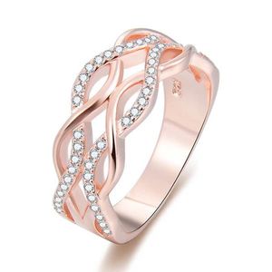 Beneto Růžově pozlacený stříbrný prsten se zirkony AGG333 50 mm obraz