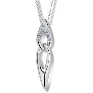 Modesi Elegantní náhrdelník ze stříbra M41086 (řetízek, přívěsek) obraz