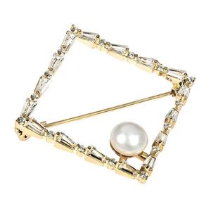JwL Luxury Pearls Třpytivá pozlacená brož s pravou perlou JL0520 obraz