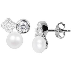 JwL Luxury Pearls Jemné náušnice s pravou perlou a zirkony JL0539 obraz