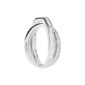 PDPAOLA Třpytivý stříbrný prsten se zirkony Olivia Essentials AN02-A10 54 mm obraz