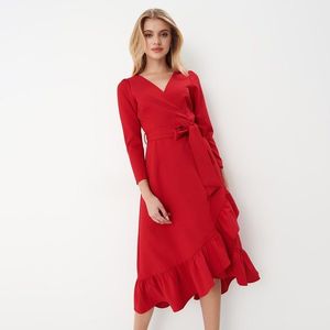 Mohito - Midi šaty s volánky - Červená obraz