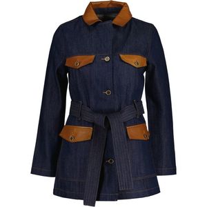 BUNDA GANT D2. DENIM LEATHER DETAIL JACKET modrá L obraz