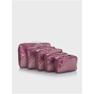 Sada pěti cestovních taštiček v tmavě růžové barvě Heys Metallic Packing Cube 5pc obraz